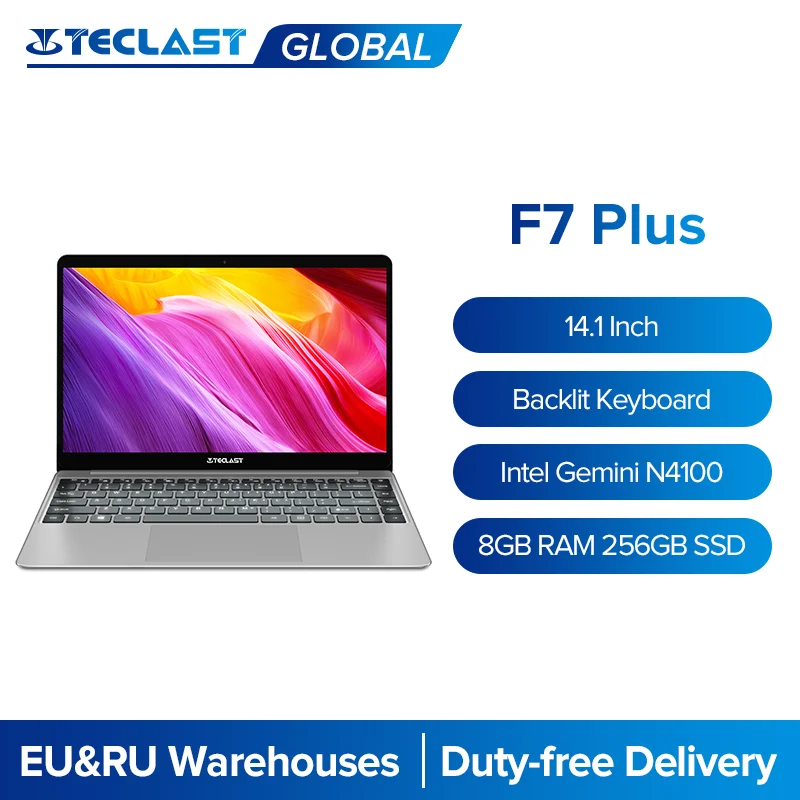 Teclast F7 Plus 14,1 IPS 1920x1080 portátil Intel lago Géminis N4100 8GB RAM 256GB SSD Windows 10 cuaderno retroiluminación teclado