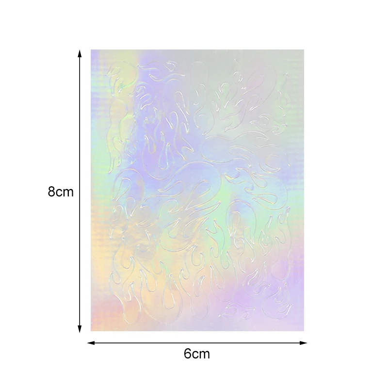 1/16/32 шт. голографическая огонь прозрачные наклейки, трафарет для маникюра наклейки для дизайна ногтей, украшения, пламя пожаров наклейки для ногтей