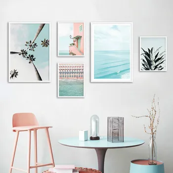 

Wall Art Landscape Canvas Poster Nordic Print Ocean Sea Beach Painting Scandinavian Decoration Picture Modern Living Room Decor