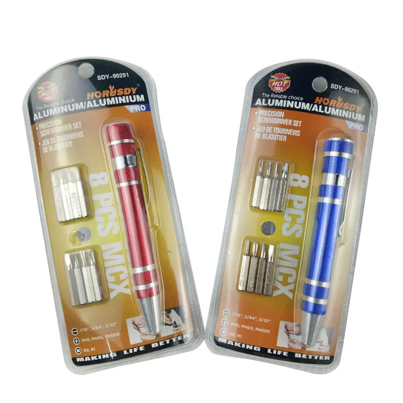 

Pen-Based 8-Head Screw Driver Straight Cross Screwdriver Household Hardware Repair Tool Manual Set Screw dianyuansu xun pi