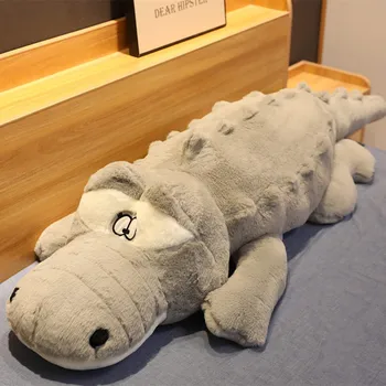 Big Size Crocodile Lying Section Plush Pillow Mat Plush Crocodile Soft Stuffed Animal Toy Cartoon I Wanna Hug One!