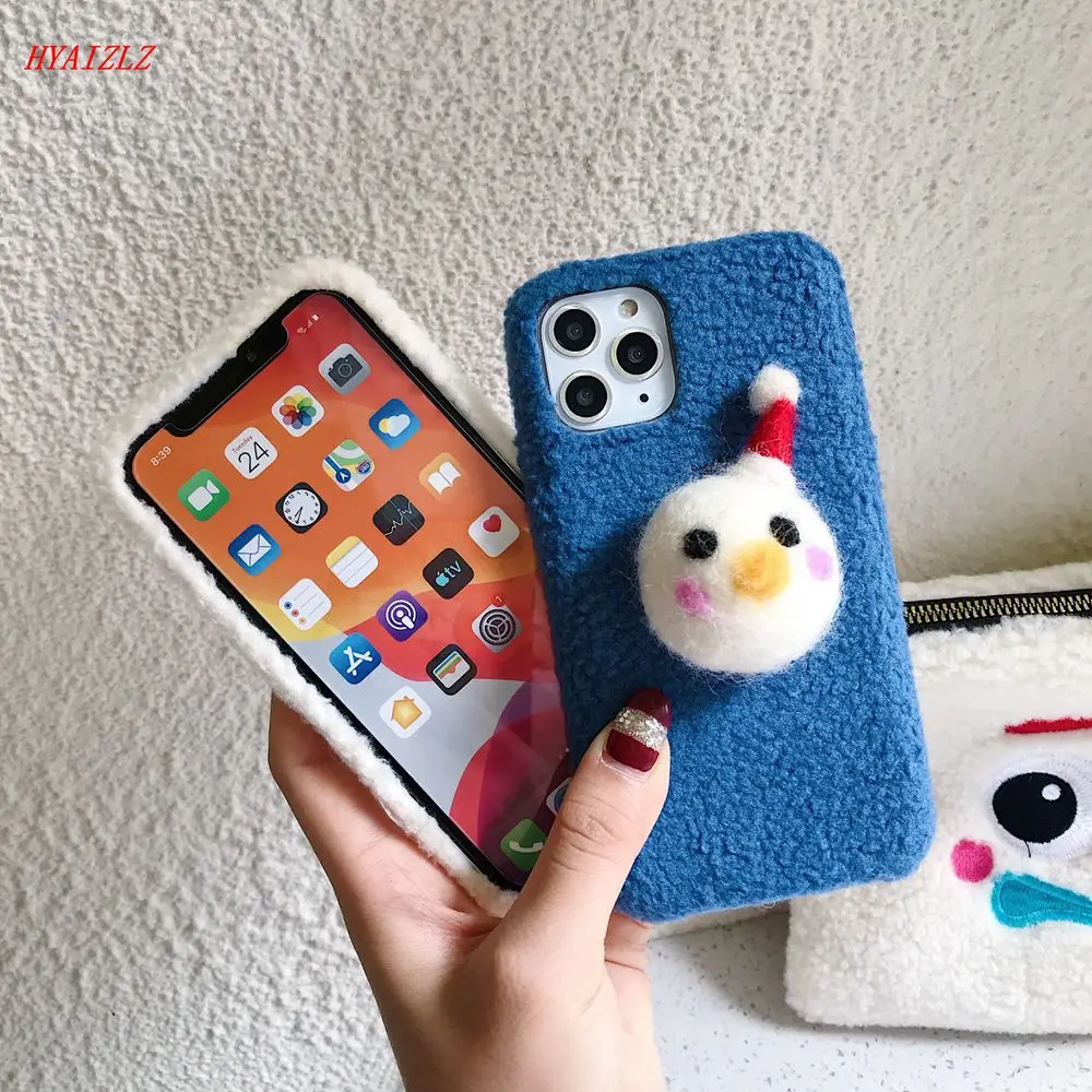 Милый мультяшный чехол для iPhone 11 Pro MAX X XR Рождественская стереоскопическая