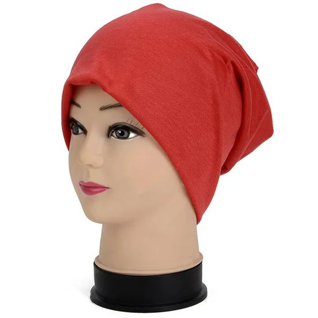 Новая весенне-осенняя однотонная вязаная шапка, женская модная классная Повседневная шапка, теплая женская мягкая шапка, вязаная шапка-носок, шапка для катания на лыжах - Цвет: red