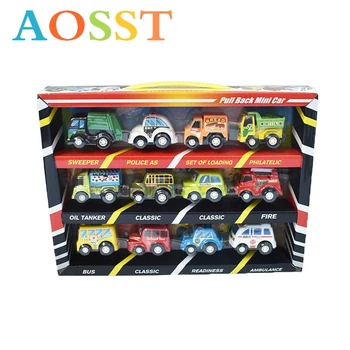 

12 Sets of Mini Car Toys Children Cartoon Pocket Car 5 Centimeters or Car Gifts Pull Back Non-remote Control Children's Toy Car