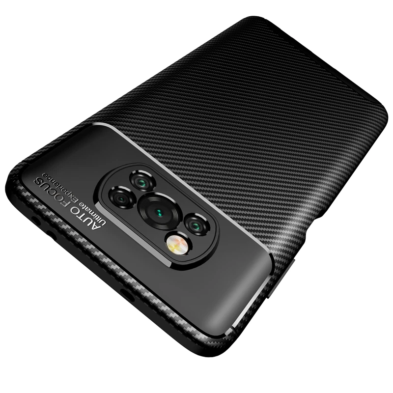HATOLY чехол из углеродного волокна для Xiaomi Poco X3 NFC Funda ультра тонкий чехол-накладка |