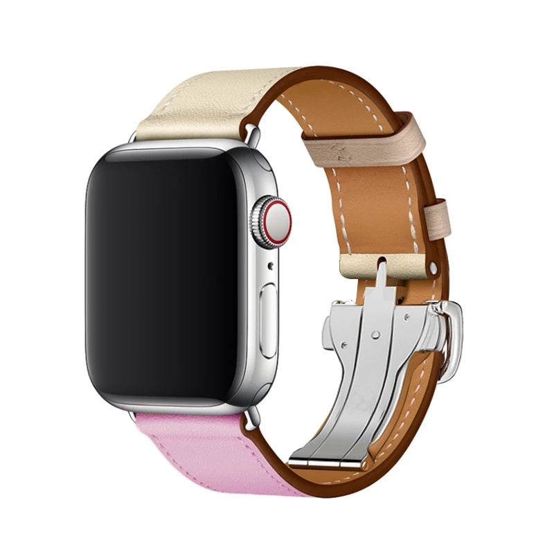 Pink2 Для Apple Watch Seires 4 5 40-44 мм браслет для часов из натуральной кожи ремешок для herm Apple Watch Band Series 1 2 3 iWatch Ремешки для наручных часов - Цвет ремешка: Pink2