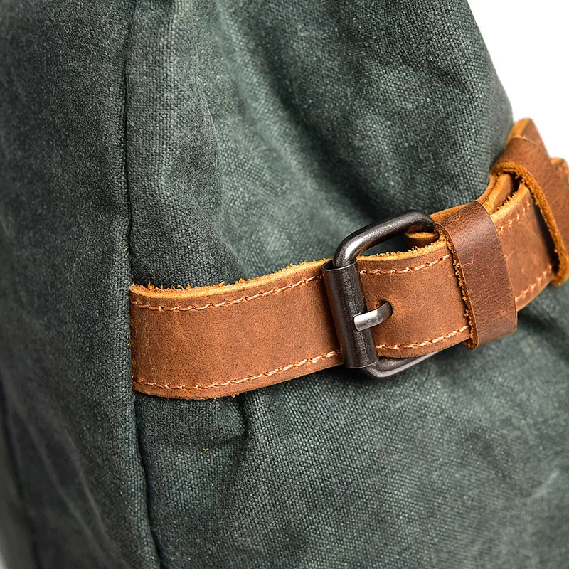 Men's backpack rucksack retro crazy horse leather men's travel canvas bag men's waterproof backpack