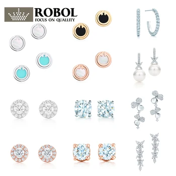 

05 High Quality Original 925 Sterling Silver Earrings with Original Engraved Wedding Banquet Party Elegant Jewelry Free Shipp