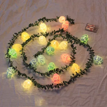 

2020 New 1 Set Easter Eggs 10 LED String Lights Happy Easter Decoration Lights Warm White Rabbit Easter Home Decoration