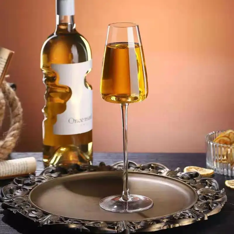 Hand-Blown Long Stem Wine & Champagne Glasses, Set of 2