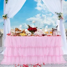 3 слоя стол; юбки-пачки для девочек Baby Shower украшения фуршетные юбки вечерние Скатерти складной банкетное платье с фатиновой юбкой, принадлежности для свадебных церемоний