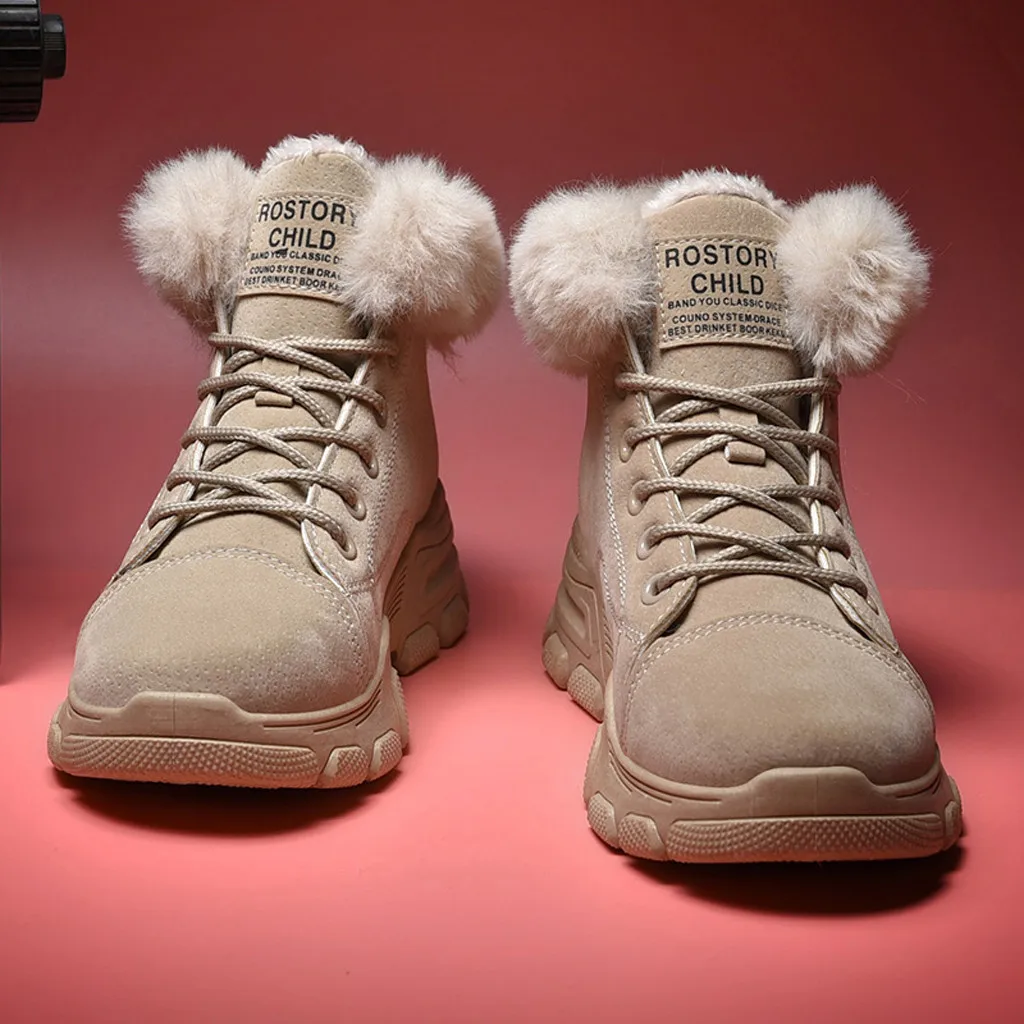 Зимние ботинки; женские ботильоны для женщин на меху; теплая зимняя обувь на шнурках; короткие ботинки; увеличенная платформа;# G2