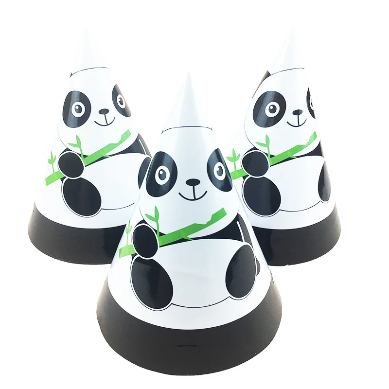 

6pcs/lot Party china panda Party Paper Caps Hats Festive Party Photograph Items Birthday Party Decorations Kids