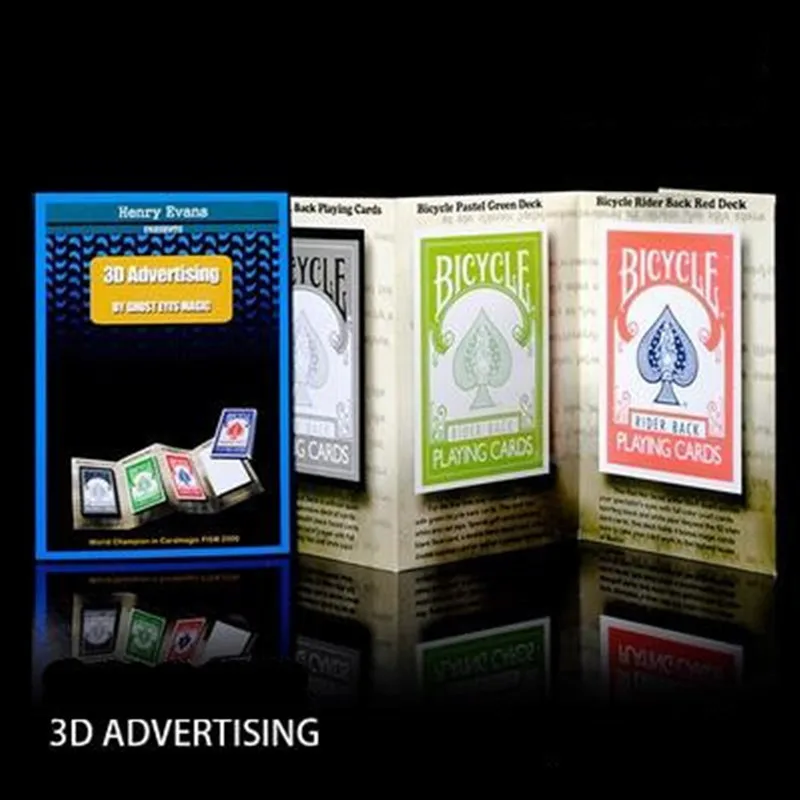 3D реклама/колода из бумаги-магические трюки, карты магия, крупным планом, сцены, аксессуары, игрушки, маг реквизит, иллюзии, улица