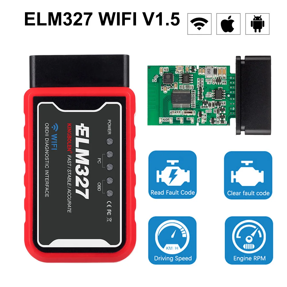 Wi-Fi сканер PIC25K80 V1.5 ELM327 OBD2 Автомобильные диагностические инструменты для Hyundai Citroen