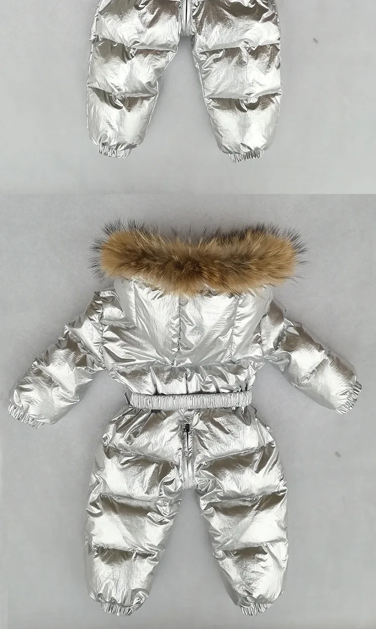 Luxury Gold Infant Baby Down Rompers Duck Down Filling Kids Baby Snowsuit Thick Warm Hooded Toddler Boys Girls Winter Jacket