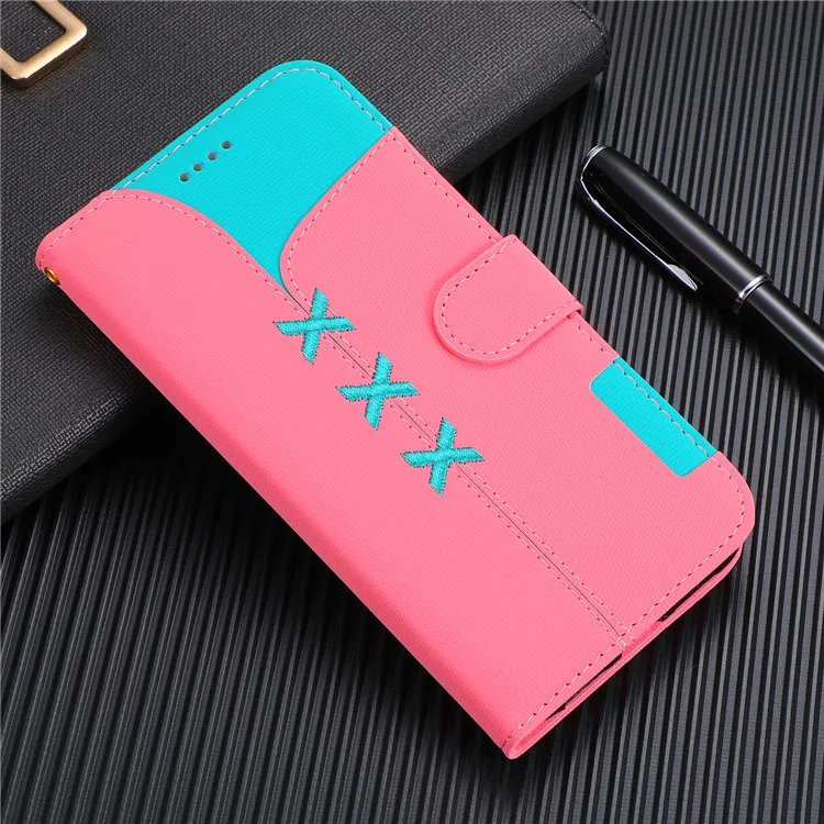 S8 S9 S10 плюс из искусственной кожи чехол-бумажник чехол для samsung Galaxy A20 A30 A40 A50 A70 A6 A7 A8 A9 J4 J6 J3 J5 J7 чехол с откидной крышкой Coque - Цвет: Розовый