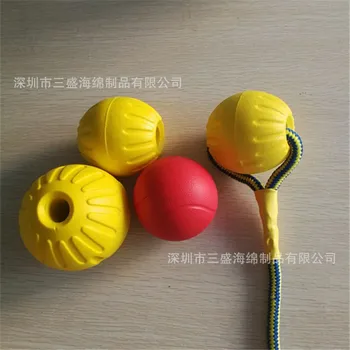 

Wearing Rope Bite Not Bad Ball Pet Dog Dog 70mm Solid Elasticity Toy Ball Eva Pet Ring-pull