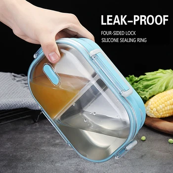 

Portable 304 Stainless Steel Lunch Box Hot Japanese Style Compartment Bento Box Kitchen Leakproof Food Container Insulation box