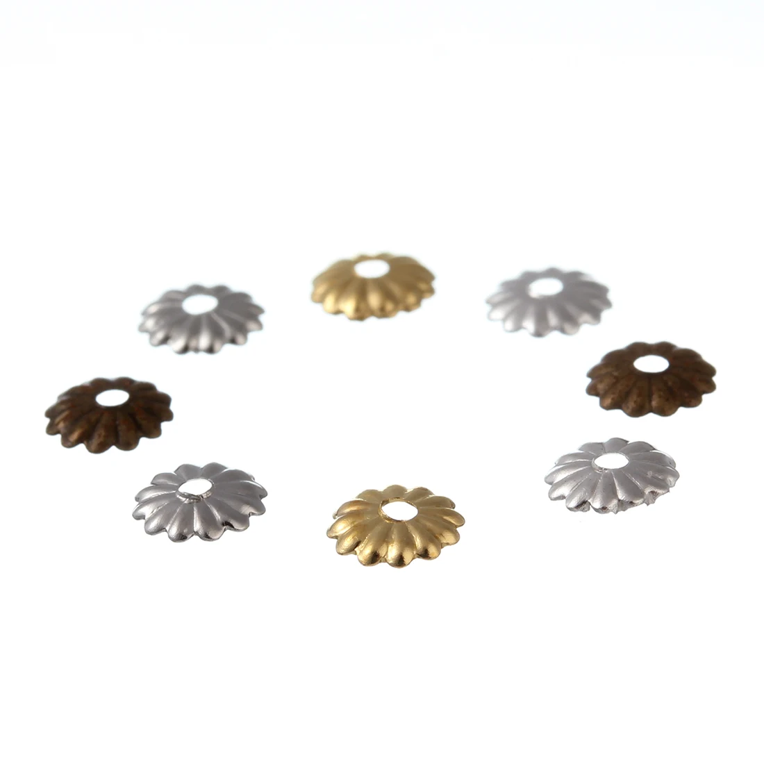 100 teile/los Größe 5mm Hohle Blumenmuster Charm Bead Caps Rhodium/Silber Farbe Endkappen für DIY Schmuck Machen Erkenntnisse – Detail 4