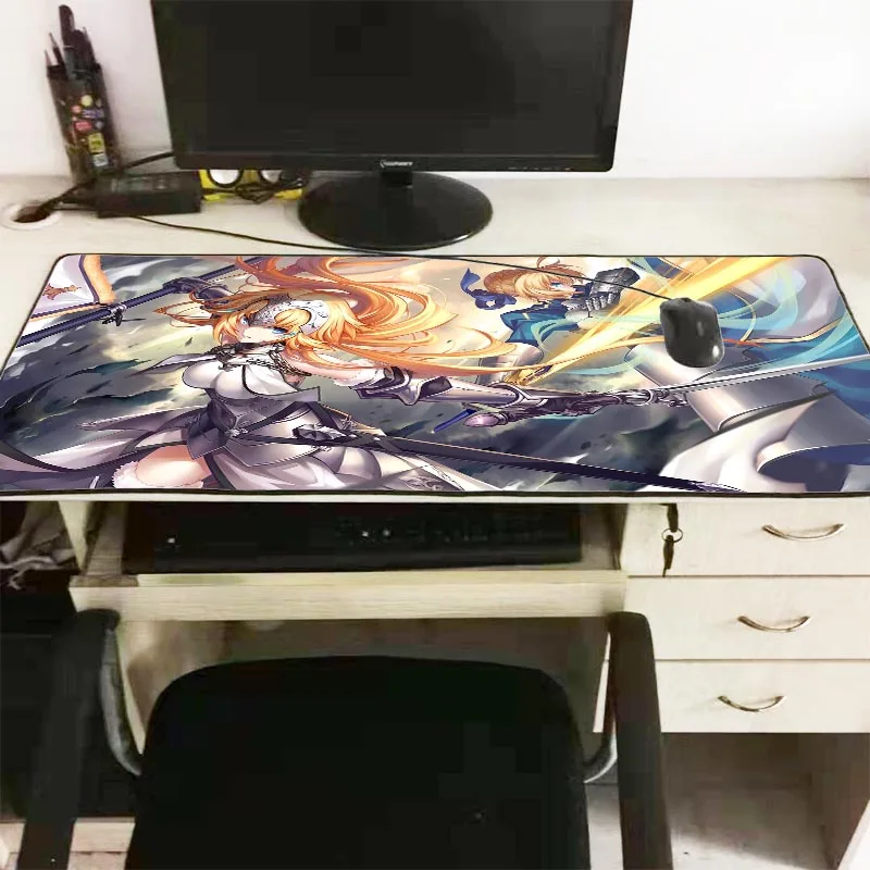 XGZ Anime Fate Stay Night Large Gaming Mouse Pad Rubber PC Computer Gamer Mousepad Desk Mat Locking