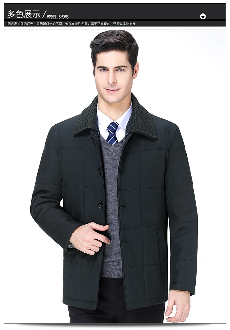 Winter New Style Middle-aged MEN'S Cotton-padded Coat Men'S Wear Business Casual Warm Cotton Coat 1732