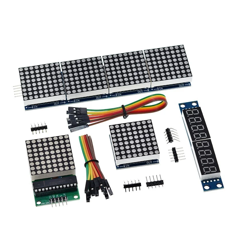 TZT MAX7219 Dot Matrix Modul Mikrocontroller Modul Steuermodul Display Modul 4 In Einem Display Mit 5P Linie Für Arduino – Detail 3