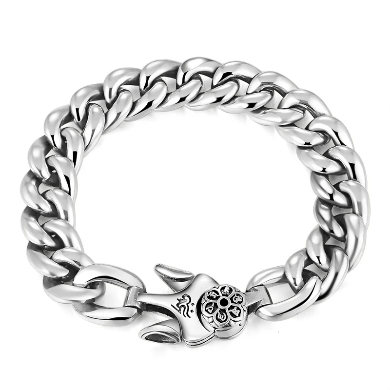 Cigovo925 серебро Ретро тайское модное серебро мужской браслет шесть слов истина простая личность Трендовое мужское ювелирное изделие