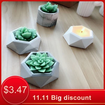 

Diamond Shaped Silicone Mold Flower Pot Vase Concrete Cement Mold DIY Clay Ashtray Candle Holder Mould Gypsum Cement Fleshy Pot