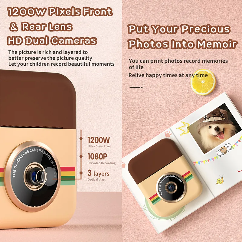 Appareil Photo Numérique Instantané Pour Enfants De 3 À 12 Ans, Filles Et  Garçons, Écran 2.4 Pouces, Papier D'impression Thermique, Cadeau  D'anniversaire Pour Enfants - Point & Shoot Caméras - AliExpress