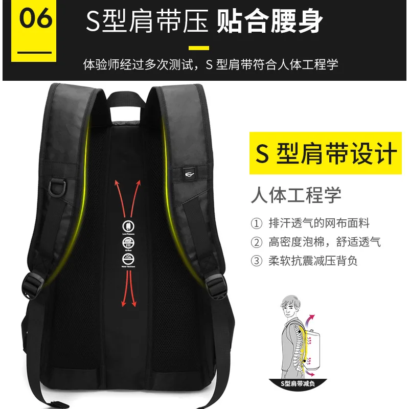 

Backpack Men's Fashion Cool Computer Backpack USB Charging High School College Student School Bag Casual Travel Bag