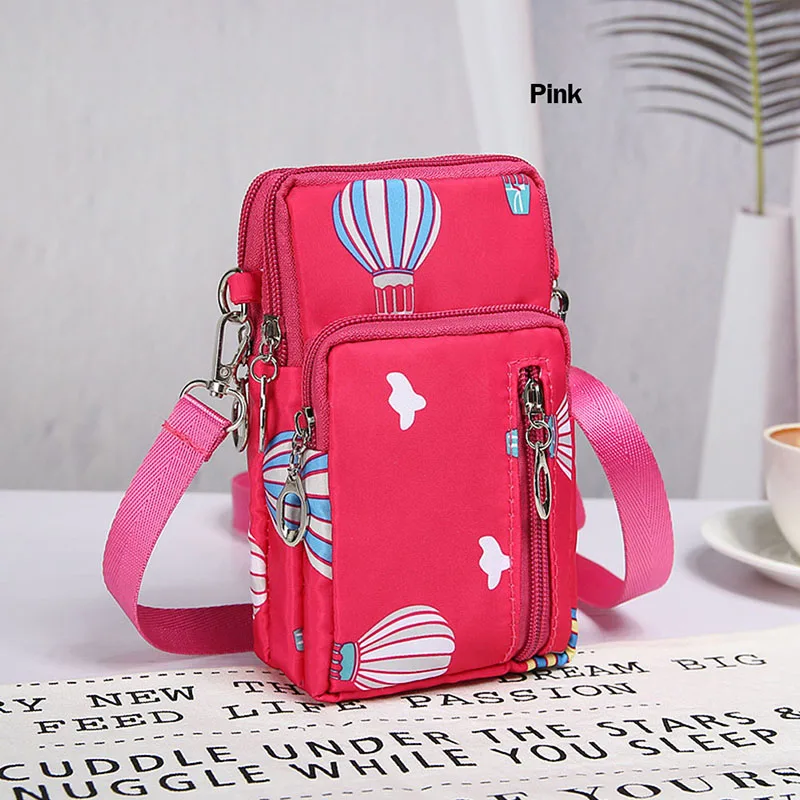 1 шт. Новинка маленькая Наплечная Сумка для мобильного телефона стильная женская сумка чехол на ремне сумка-мессенджер Сумочка Кошелек для телефона кошелек - Color: Pink-A