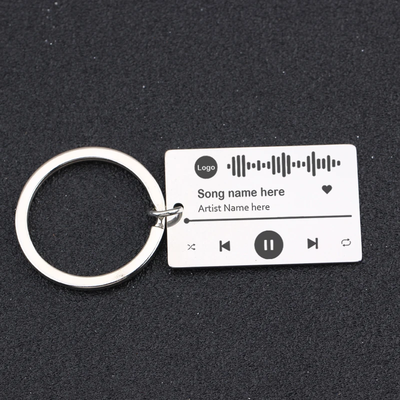 Custom Music Song Name Singer Spotify Code Keychain Personalized Accessories For Boyfriend