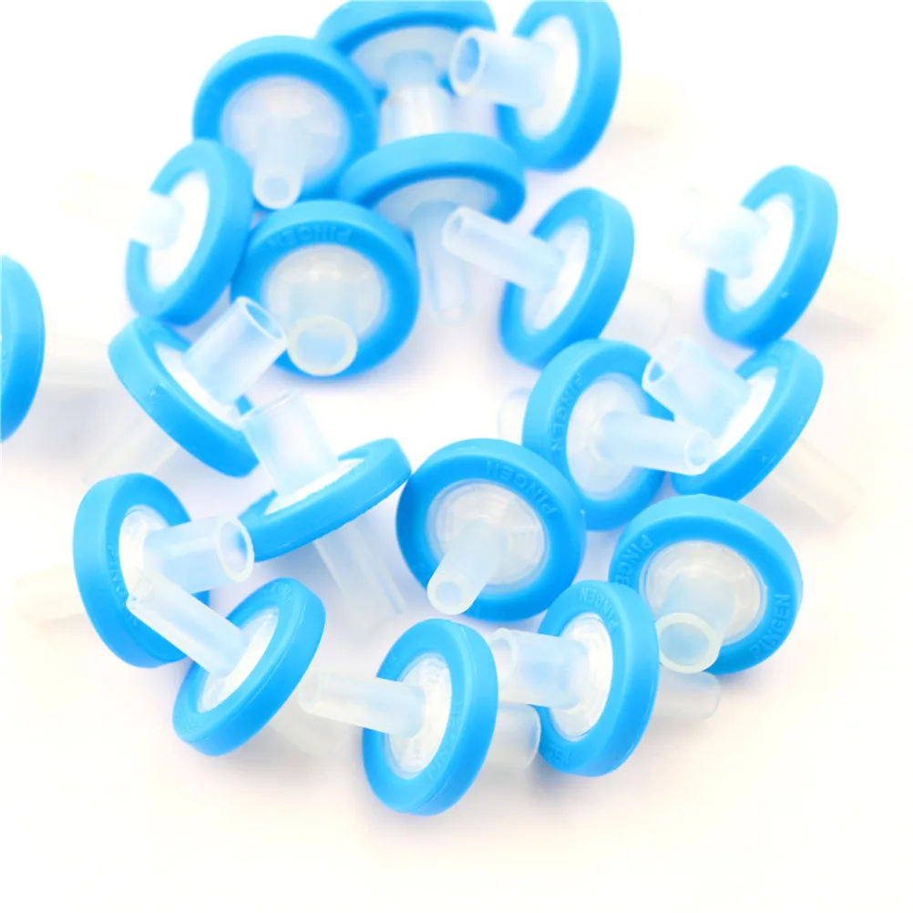 20 pces ptfe seringa filtros 13mm 0.22 mícron (um) deschem química labware