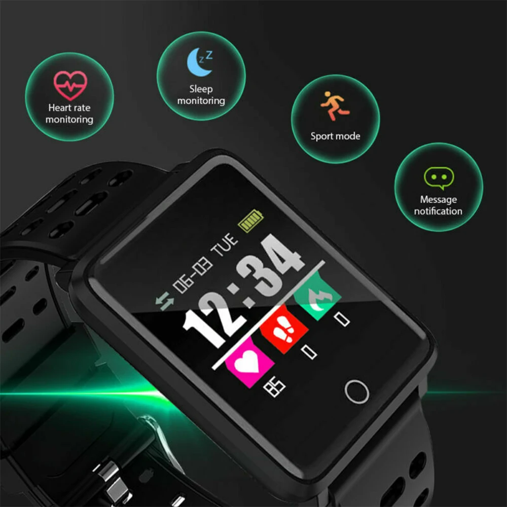 

Vertvie F3 Smart Watch Heart Rate Health Monitor Wristband For IOS & Android GPS Track Movement IP68 Waterproof Health Watch