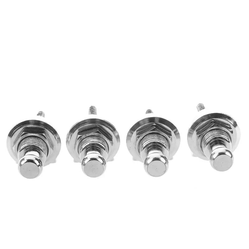 Strap Lock 4 pcs Silver Skidproof Chrome Round Head Strap Lock for Guitar Bass Electric R SODIAL 
