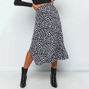 2020 New Sexy Leopard Print Chiffon Split Skirt   2