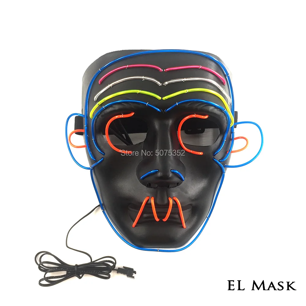 Косплей Реквизит EL Wire Payday маска животное обезьяна Led Косплей маска Хэллоуин Пасхальная светящаяся маска для маскарада темного коридора