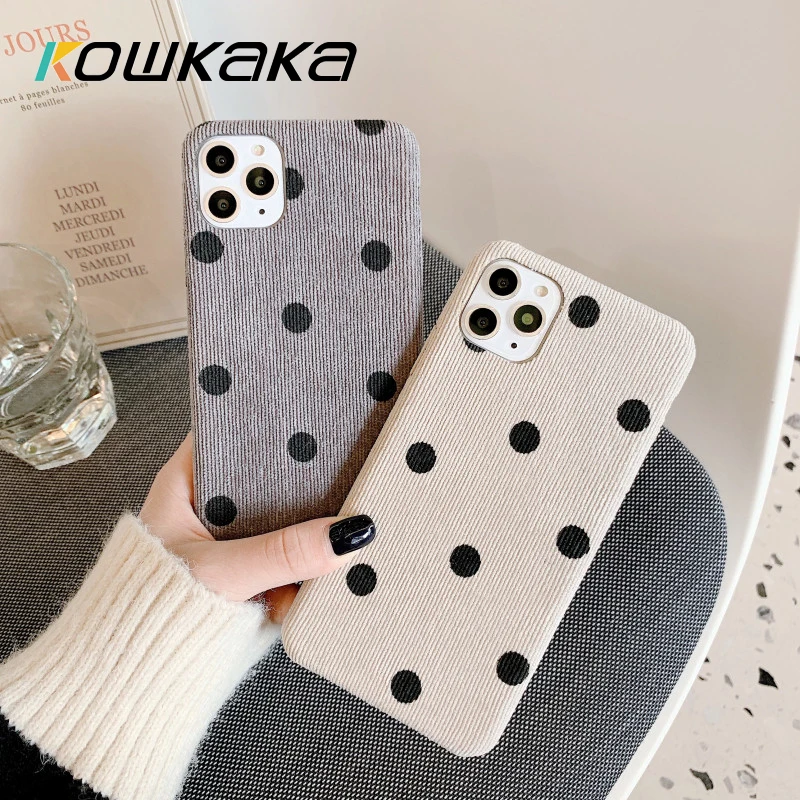 Kowkaka замшевые волновой точки Чехол для мобильного телефона iPhone 11 Pro Max X XR XS 6 6s 7 8 plus