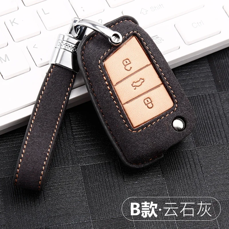 

KEY COVER LEATHER Car Key Case Holder For Volkswagen VW Golf 7 mk7 Seat Ibiza Leon FR 2 Altea Aztec For Skoda Octavia