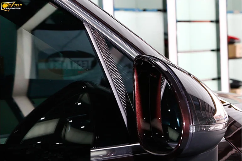 03-100% Real carbon fiber,Free Shipping Carbon Fiber Auto Door B-Pillars Side Window Covers Trims Car Parts for Porsche Cayenne