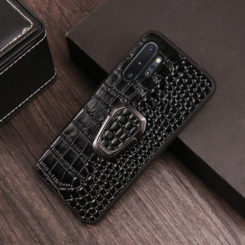Black Чехол для телефона для samsung Note 8, 9, 10, S7 S8 S9 S10 A5 A7 J5 плюс для карт и узором «крокодиловая кожа» A20 A30 A40 A50 A70 на заднюю панель для телефона - Цвет: Black