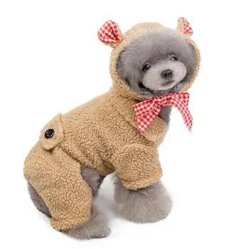 

Hot Sale Dog Jumpsuits Not Easy to Fall Off Soft Hoodies Coat Dog Cat Winter Warm Cotton Clothes for Large Small Pet