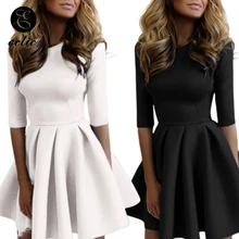 Похудение сплошной цвет элегантный темперамент качество Sukienka женское вечернее платье халат Femme Ete милое Ретро винтажное гофрированное платье