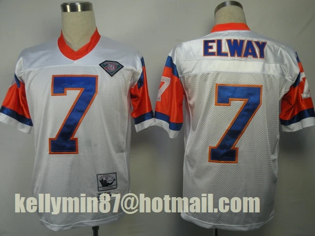 Оранжевый Stitiched, Denver, Dennis Smith, John Elway, Terrell Davis, Steve Atwater, Shannon Sharp, Peyton Manning, Throwback Jersey - Цвет: Оранжевый