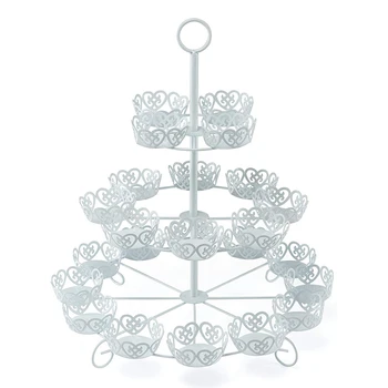 

Cupcake Stand Holds Up to 24 Cupcakes White 3 Tiers for All Occasions Birthday Baby Shower Parties