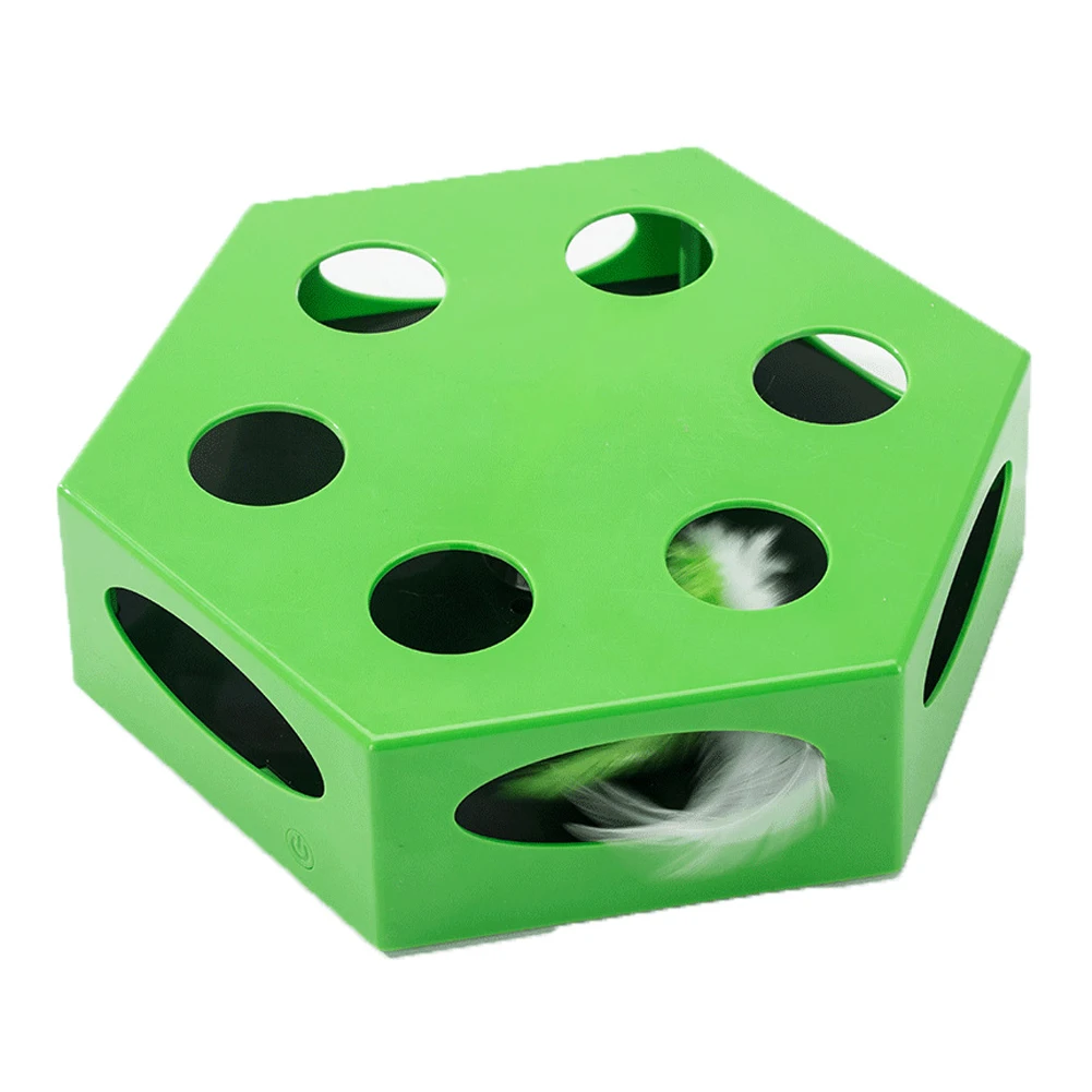 

Catching Playing Box Cat Toy Automatic Rotating Funny Portable Teaser Kitten Interactive Turntable Electric Pet Instincts