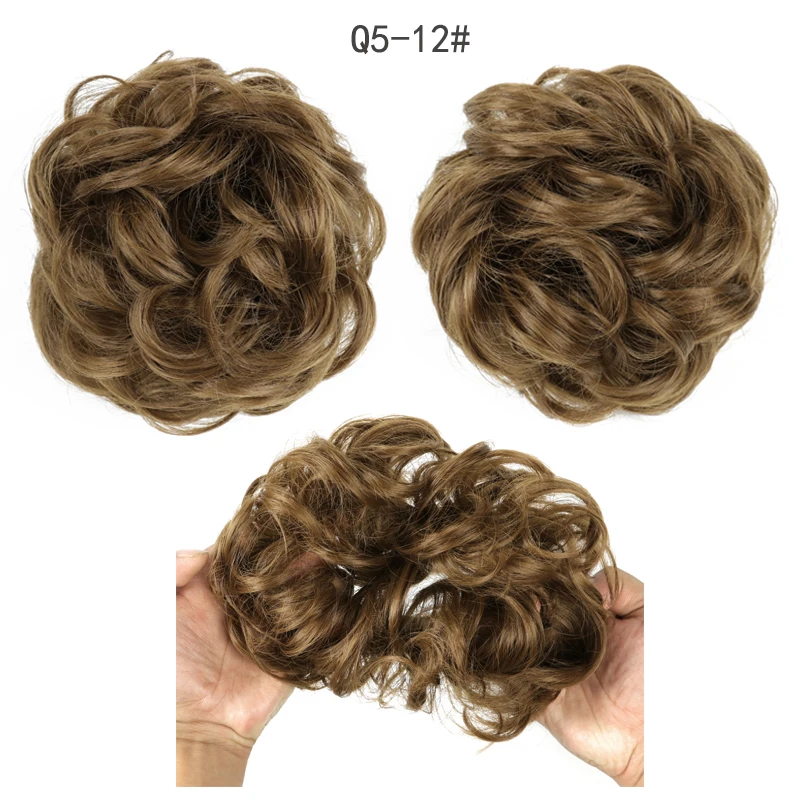 MERISIHAIR, вьющиеся резинки для волос, шиньон, с резинкой, коричневый, серый, синтетические волосы, кольцо, обруч на грязные пучки, хвосты