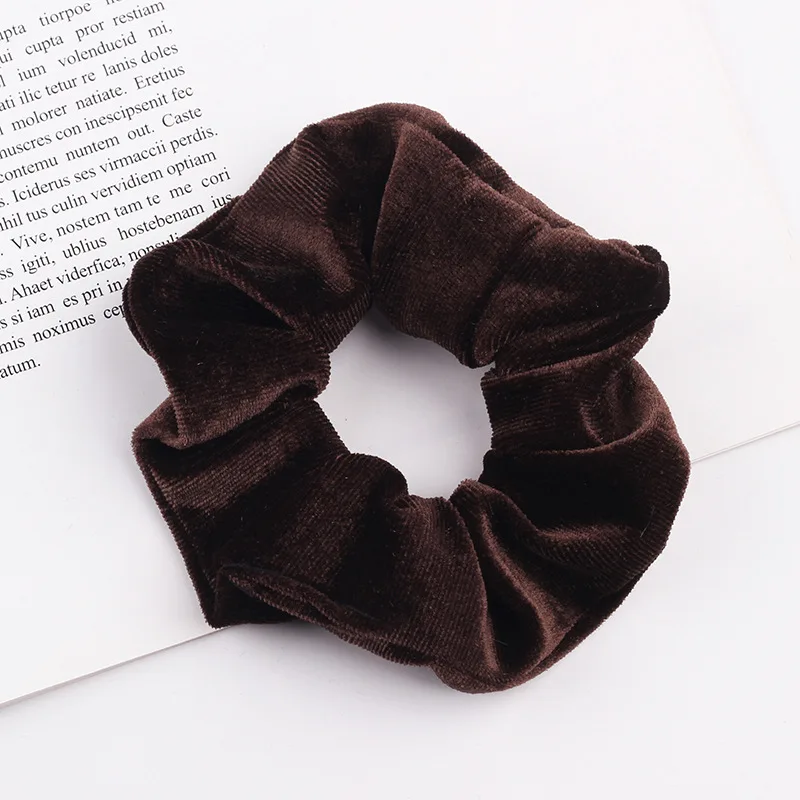 New 37Colors Korea Velvet Scrunchie Elastic Hair Bands Solid Color Fashion Headband Ponytail Holder Hair Ties Hair Accessoires wide headbands for short hair Hair Accessories