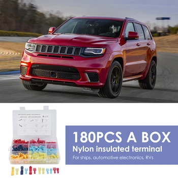 

180 in 1 Quick Slide Connectors Wire Terminals + Push On Connectors Assortment Practical Car Automobile Accessaries